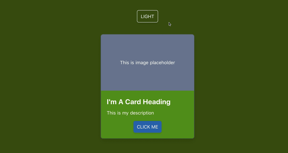 Toggle dark and light mode for card