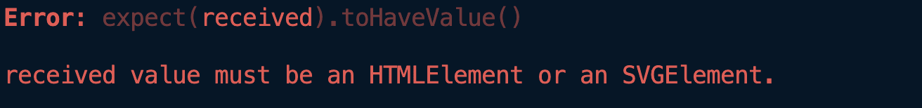 Error of value needed to be HTML or SVG element