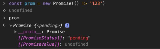 Promise is always in "pending" since no resolve() or reject() is called